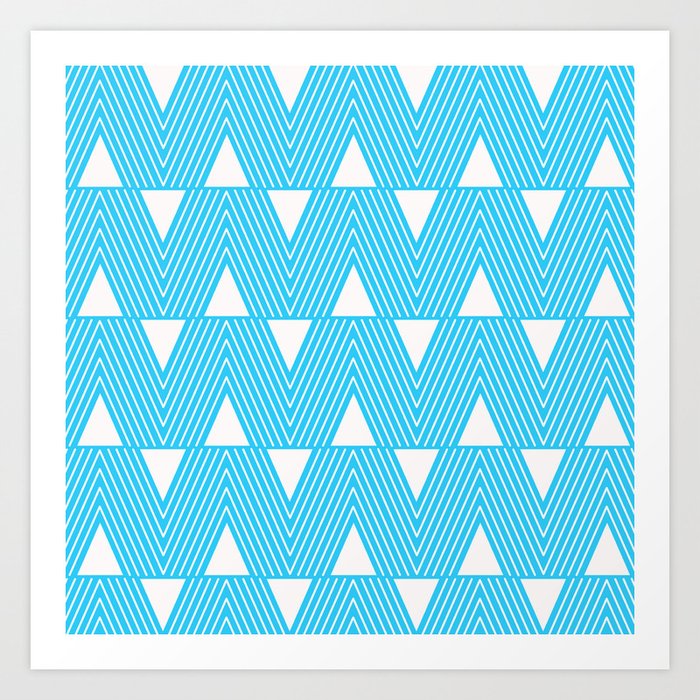 Triangles- Teal Triangle Pattern for hot summer days - Mix & Match Art Print