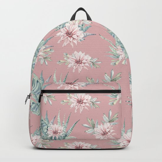 Echeveria Garden Roses Coral Rose Pink Backpack