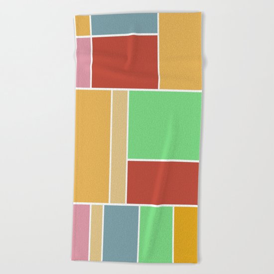 Abstract #347 60's Color Palette Beach Towel