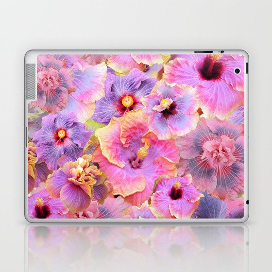 Tropical hibiscus patterns Flower Floral Flowers Laptop & iPad Skin