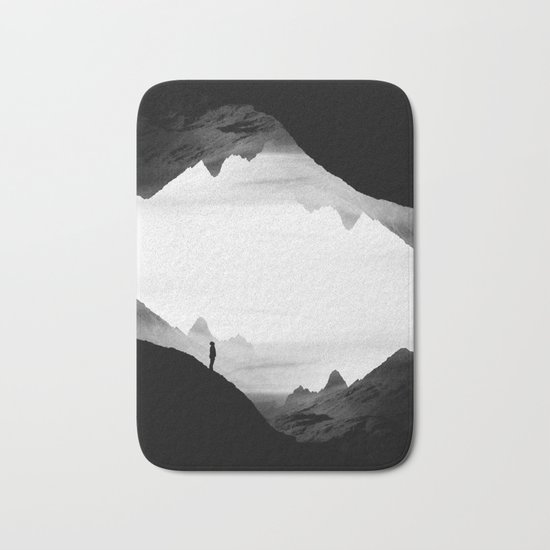 black wasteland isolation Bath Mat