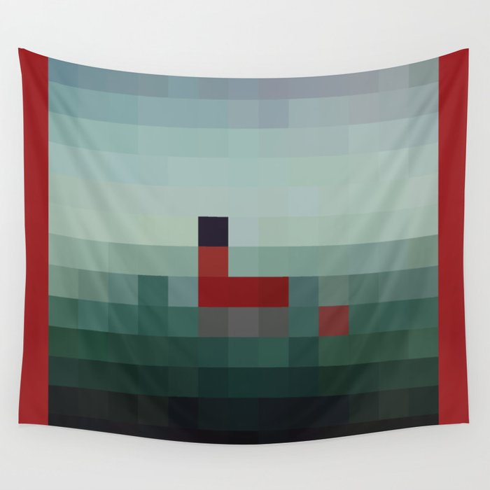 Lil Pixel Boat Wall Tapestry