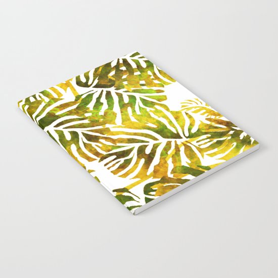 Sunset Tropical Leaves Abstract Notebook