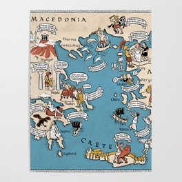 Map of Greek Mythology Poster