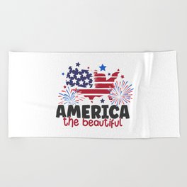 America The Beautiful Patriotic Beach Towel