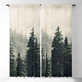 Thick pine forest in the descending mist Blackout Curtain