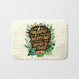 Newt Scamander Bath Mat | Ornament, Bowtruckle, Magic, Greenery, Leaves, Occamy, Painting, Gold, Digital, Typography 