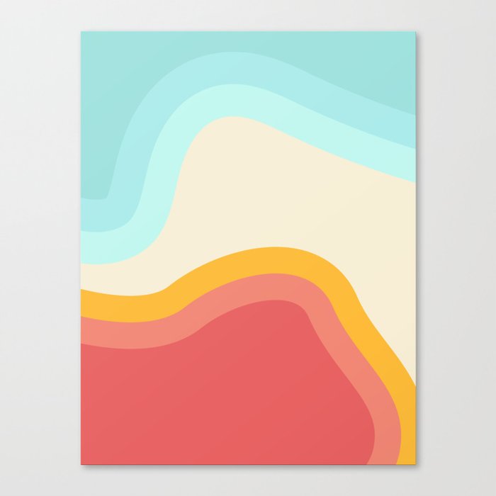 Retro Rainbow Swirls Canvas Print