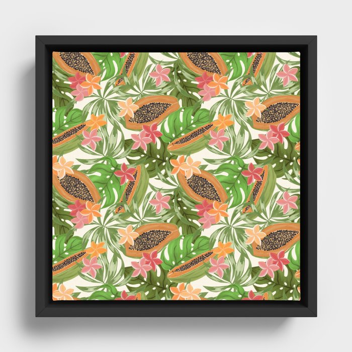 Tropical Papaya Framed Canvas