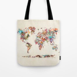 world map watercolor deux Tote Bag