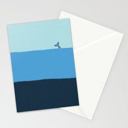 Tranquility A Whale Diving in the Pure Blue Ocean Stationery Card
