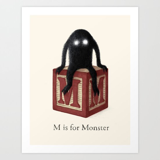 M is for Monster Art Print
