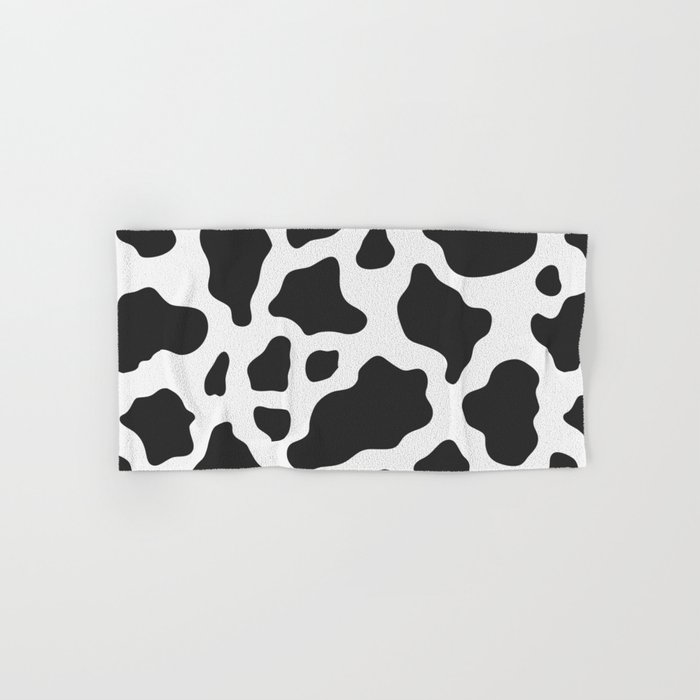 Black and White Cow Print Hand Bath Towel by Avenie Society6
