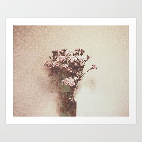 Abstract Vintage Flowers Art Print