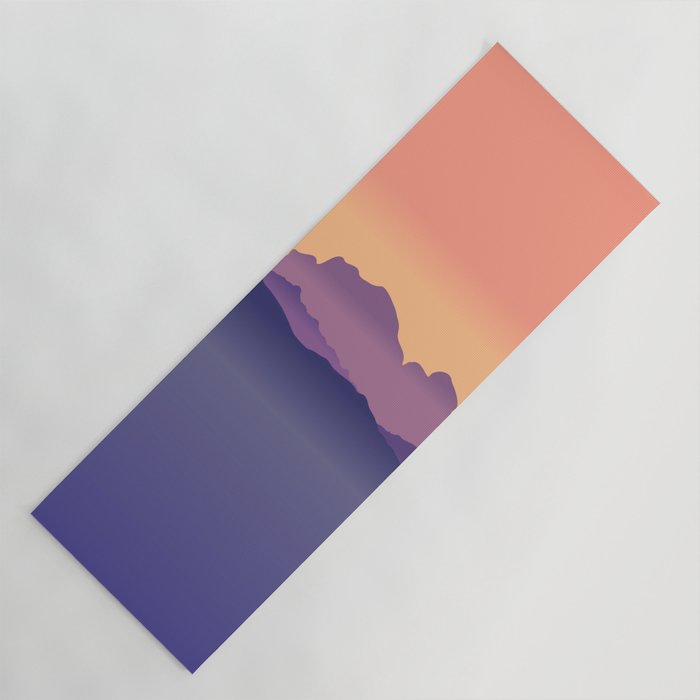 Misty Mountains Orange Sunset  Yoga Mat