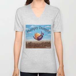 "Humpty Dumpty" (Mother Goose Retold-Book Cover) V Neck T Shirt