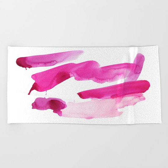 Pink Abstract I Beach Towel