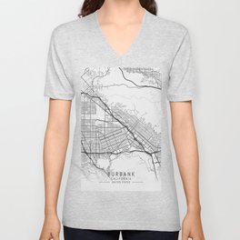 Burbank California city map V Neck T Shirt