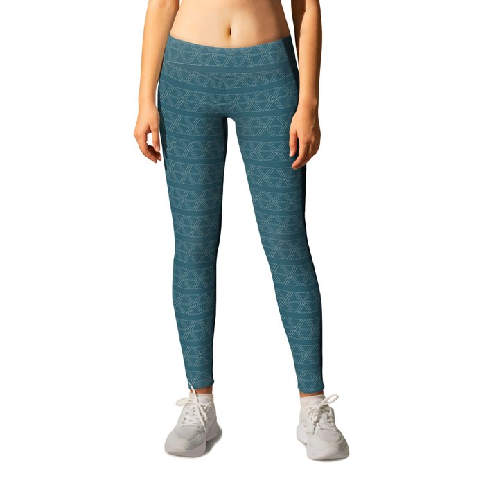 lines geo-teal Leggings