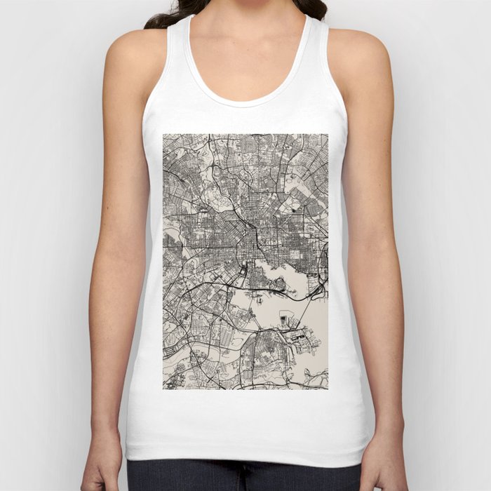 USA, Baltimore Black & White City Map Tank Top