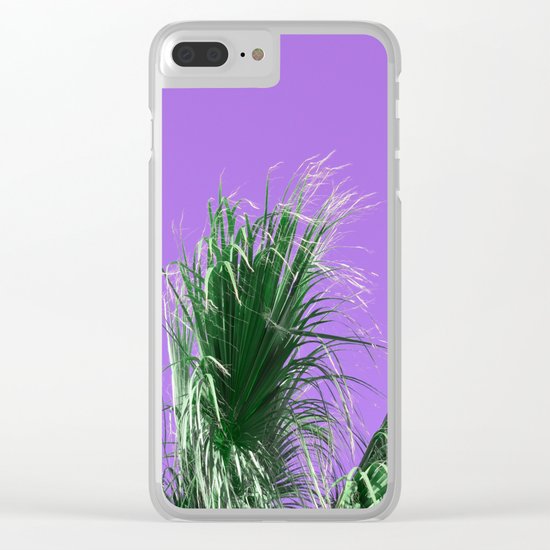 Palms on Purple Clear iPhone Case