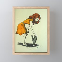 Cat Lady Framed Mini Art Print