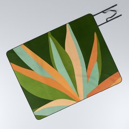 Colorful Agave Painted Cactus Illustration Picnic Blanket