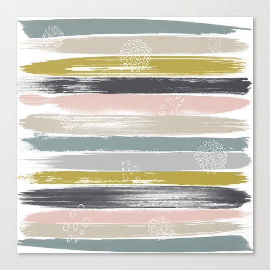Fragments, Brushstrokes and Circles Canvas Print