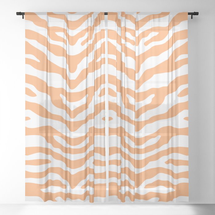 Orange Zebra 3 Sheer Curtain