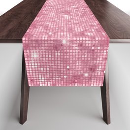 Luxury Pink Sparkly Sequin Pattern Table Runner