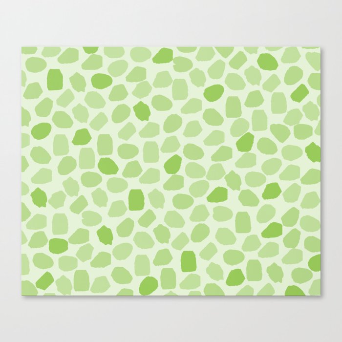 Ink Spot Pattern in Light Lime Green  Canvas Print