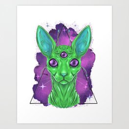 Alien Cat Art Prints For Any Decor Style Society6