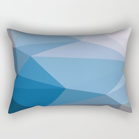 Shades Of Blue Triangle Abstract Rectangular Pillow