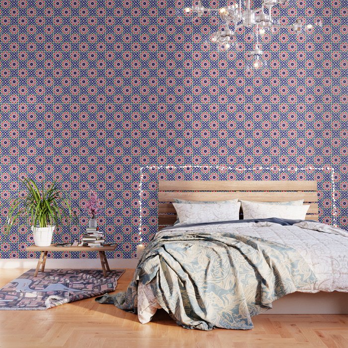 Geometric Oriental Traditional Andalusian Moroccan Tiles Style  Wallpaper