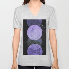Very Peri Moon Phases V Neck T Shirt
