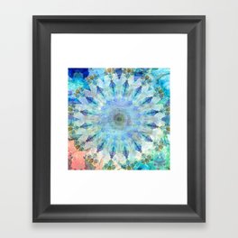 Light Serendipity - Blue And White Mandala Art Framed Art Print