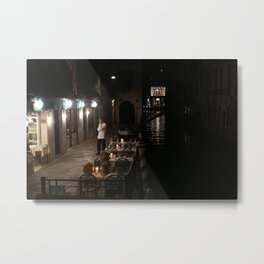 Venice Before 9 Metal Print | Waiter, Monochromatic, European, Fineart, Blackandwhite, Wallart, Digital, Dramatic, Photo, Filmnoir 