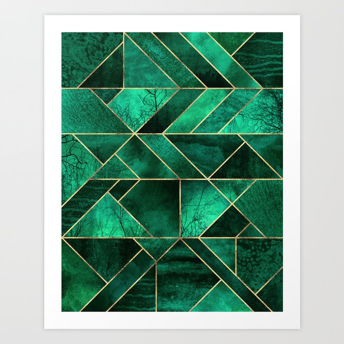 Abstract Nature Emerald Green Art Print By