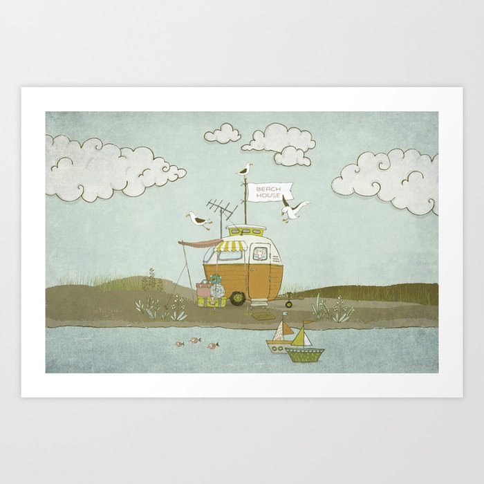 Beach House Art Print By Babsgrether Society6