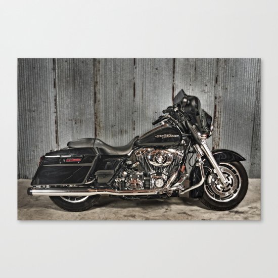 Black Harley Street Glide Canvas Print