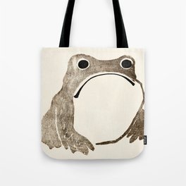 Unimpressed Frog Vintage Illustration Meika Gafu by Matsumoto Hoji 1814 Sad Grumpy Frowning Face Tote Bag