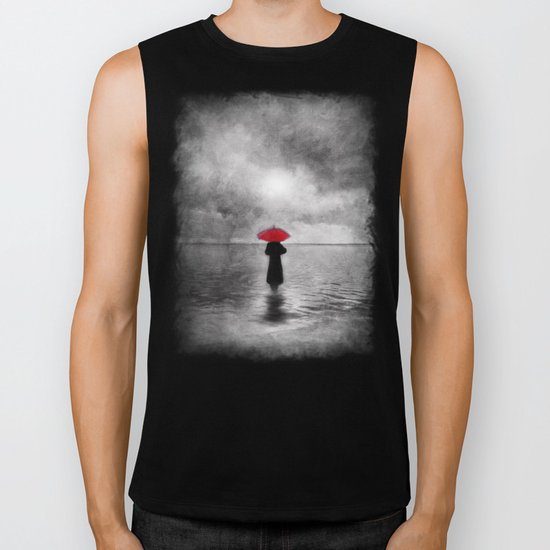 waiting in the sea II - by Viviana Gonzalez Biker Tank