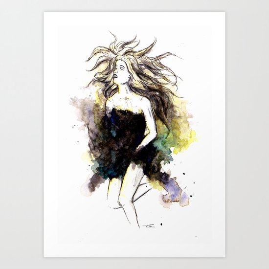 Watercolor Girl Art Print