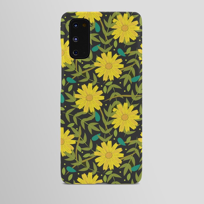 Sunflowers on Black Android Case