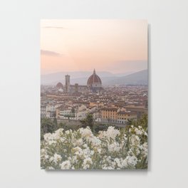 Il Duomo At Sunset Photo | Florence City View In Pastel Colors Art Print | Tuscany, Italy Travel Photography Metal Print