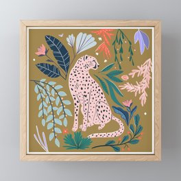 Modern cheetah jungle print Framed Mini Art Print