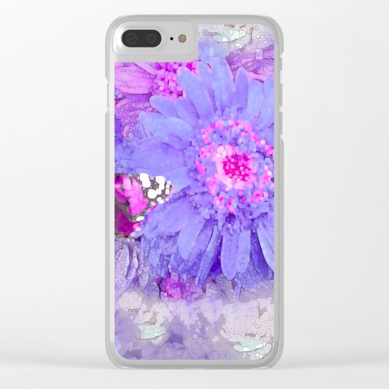Daisy and Butterfly Clear iPhone Case