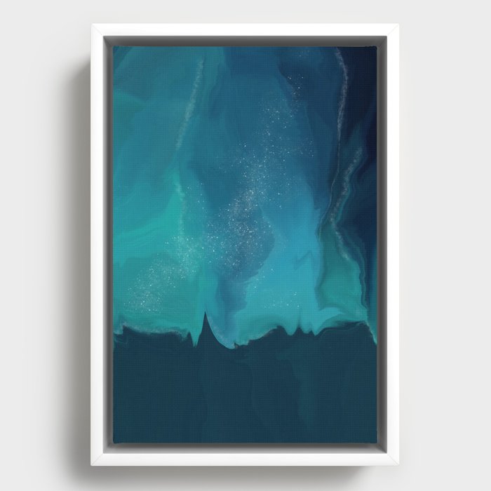 Northern Lights Abstract - 4 Framed Canvas