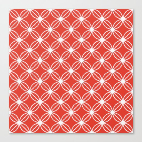 Abstract Circle Dots Red Canvas Print