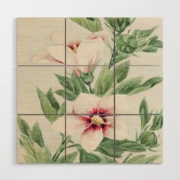 Hibiscus Plant Wood Wall Art